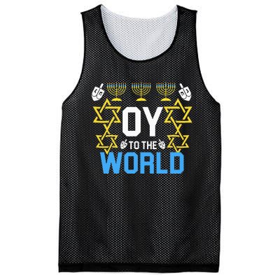 Oy to the World Hanukkah Funny Jewish Mesh Reversible Basketball Jersey Tank