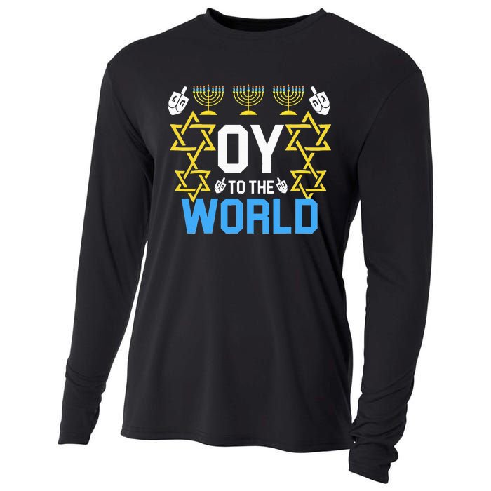 Oy to the World Hanukkah Funny Jewish Cooling Performance Long Sleeve Crew