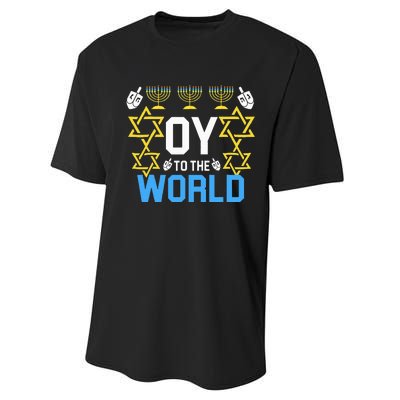 Oy to the World Hanukkah Funny Jewish Performance Sprint T-Shirt