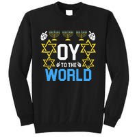 Oy to the World Hanukkah Funny Jewish Tall Sweatshirt