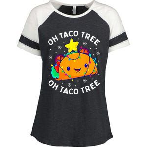 Oh Taco Tree Christmas Cute Xmas Mexican Food Lover Gifts Enza Ladies Jersey Colorblock Tee