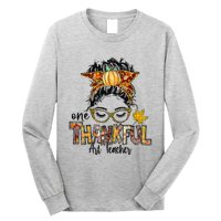 One Thankful Teacher Fun Turkey Thanksgiving Family Long Sleeve Shirt