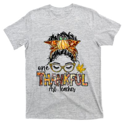 One Thankful Teacher Fun Turkey Thanksgiving Family T-Shirt