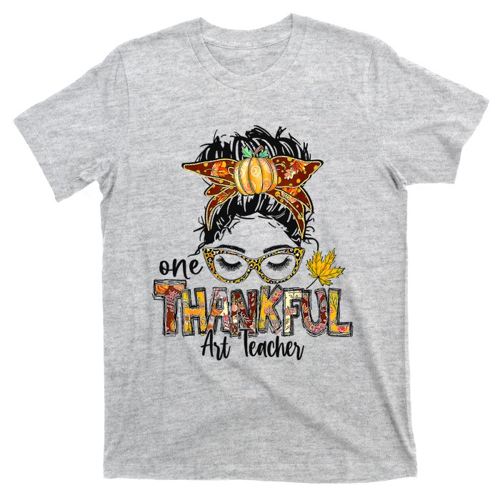 One Thankful Teacher Fun Turkey Thanksgiving Family T-Shirt