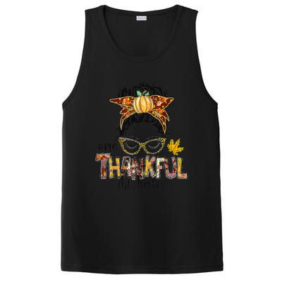 One Thankful Teacher Fun Turkey Thanksgiving Family PosiCharge Competitor Tank