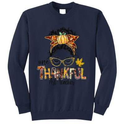 One Thankful Teacher Fun Turkey Thanksgiving Family Tall Sweatshirt