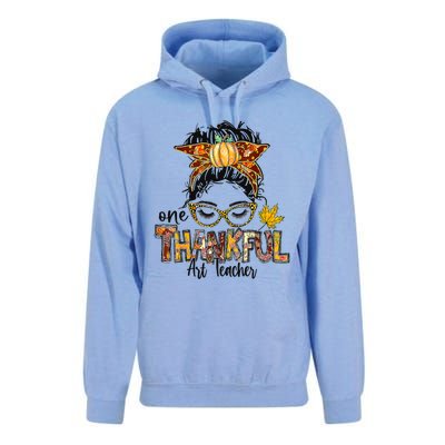 One Thankful Teacher Fun Turkey Thanksgiving Family Unisex Surf Hoodie