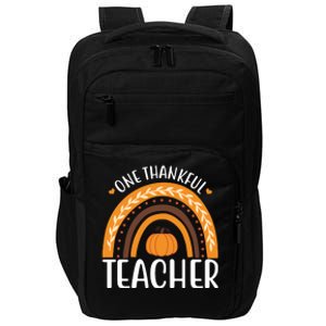 One Thankful Teacher Rainbow Pumpkin Thanksgiving Impact Tech Backpack