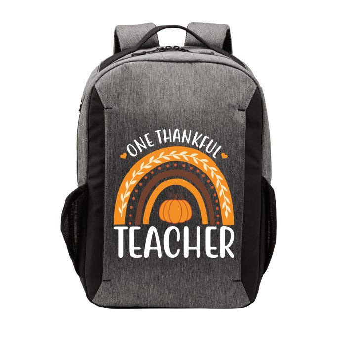 One Thankful Teacher Rainbow Pumpkin Thanksgiving Vector Backpack