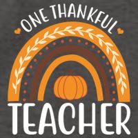 One Thankful Teacher Rainbow Pumpkin Thanksgiving Vector Backpack