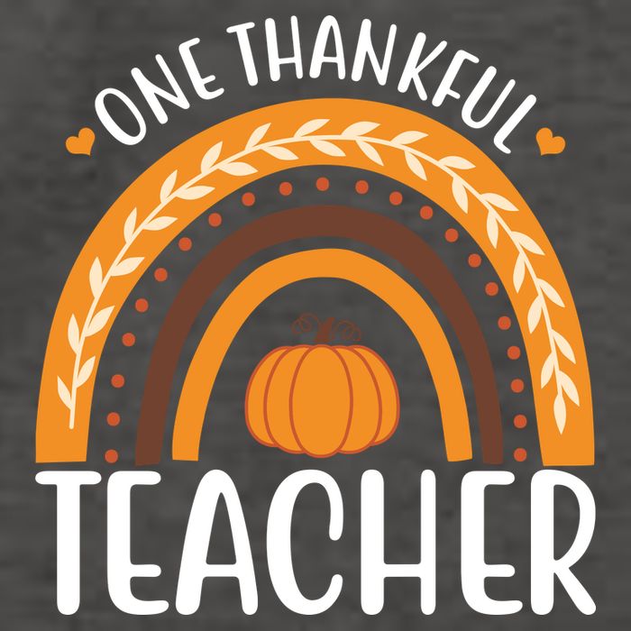One Thankful Teacher Rainbow Pumpkin Thanksgiving Vector Backpack