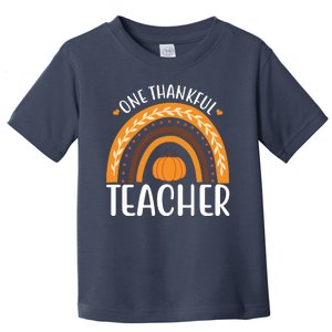 One Thankful Teacher Rainbow Pumpkin Thanksgiving Toddler T-Shirt