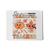 One Thankful Teacher Thanksgiving Groovy Fall Autumn Teacher Mousepad