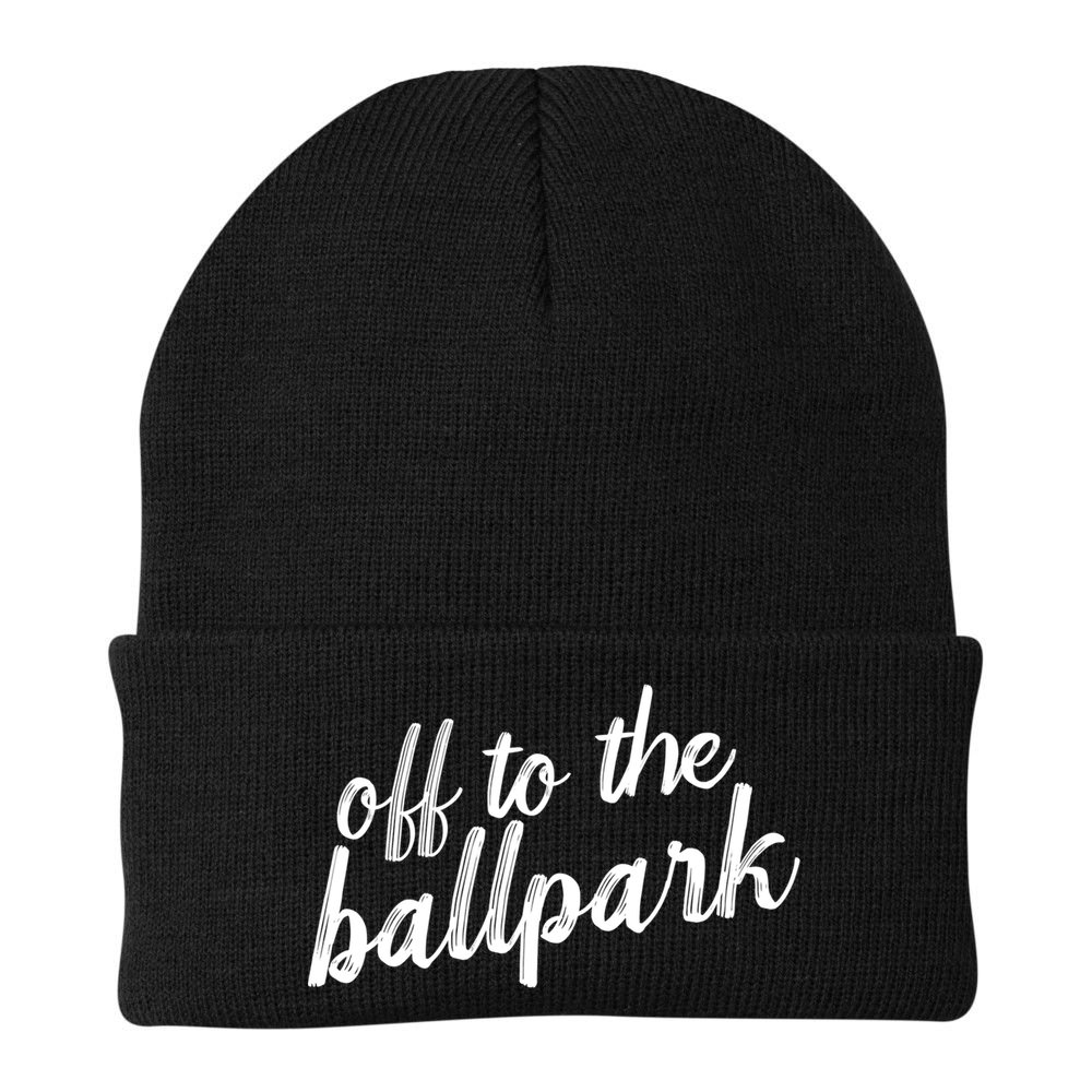 Off To The Ballpark Game Day Vibes Softball Baseball Gift Beanie