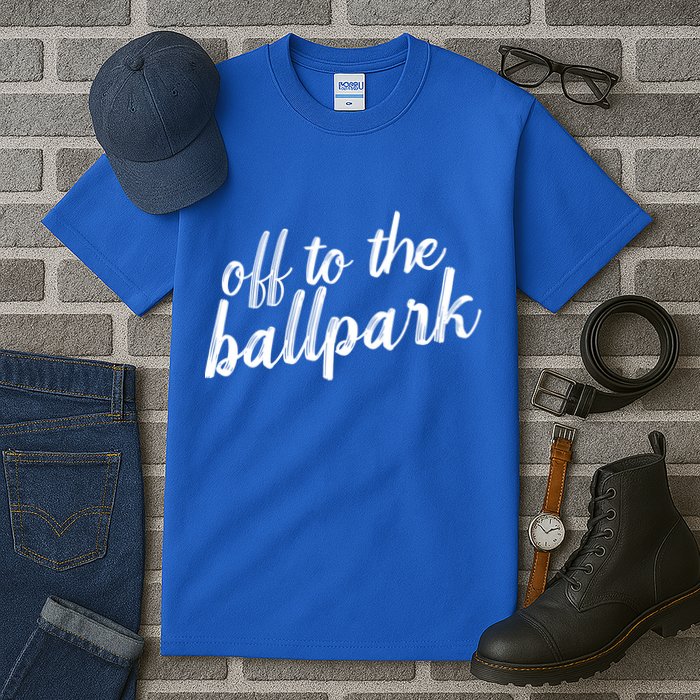 Off To The Ballpark Game Day Vibes Softball Baseball Gift Tall T-Shirt