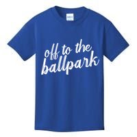 Off To The Ballpark Game Day Vibes Softball Baseball Gift Kids T-Shirt