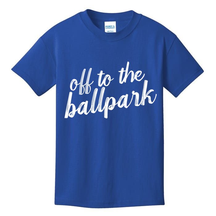Off To The Ballpark Game Day Vibes Softball Baseball Gift Kids T-Shirt