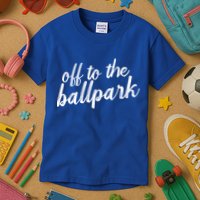 Off To The Ballpark Game Day Vibes Softball Baseball Gift Kids T-Shirt