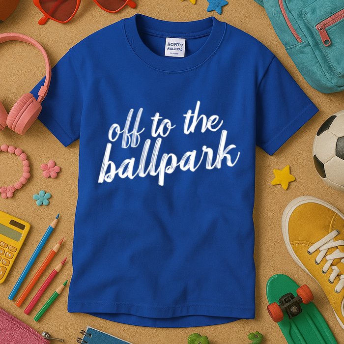 Off To The Ballpark Game Day Vibes Softball Baseball Gift Kids T-Shirt