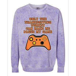 Only The Thanksgiving Turkey Thanksgiving Gaming Gift Colorblast Crewneck Sweatshirt