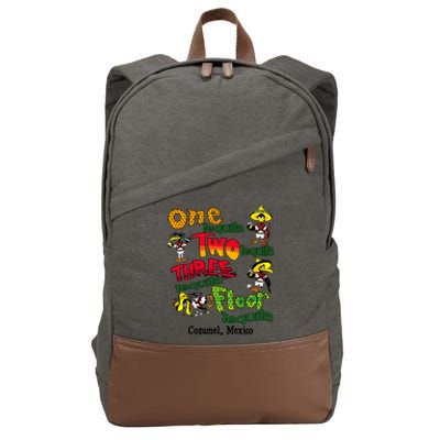 One Tequila Two Tequila Three Tequila Floor Mexico Cotton Canvas Backpack