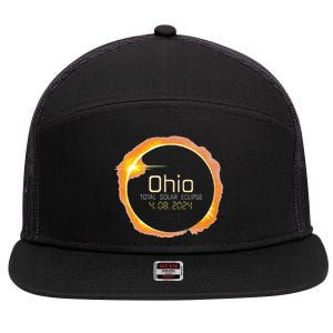 Ohio Totality Total Solar Eclipse April 8 2024 7 Panel Mesh Trucker Snapback Hat