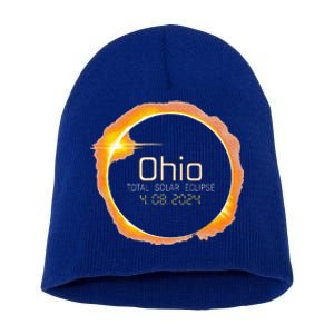 Ohio Totality Total Solar Eclipse April 8 2024 Short Acrylic Beanie