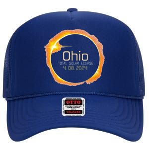 Ohio Totality Total Solar Eclipse April 8 2024 High Crown Mesh Back Trucker Hat