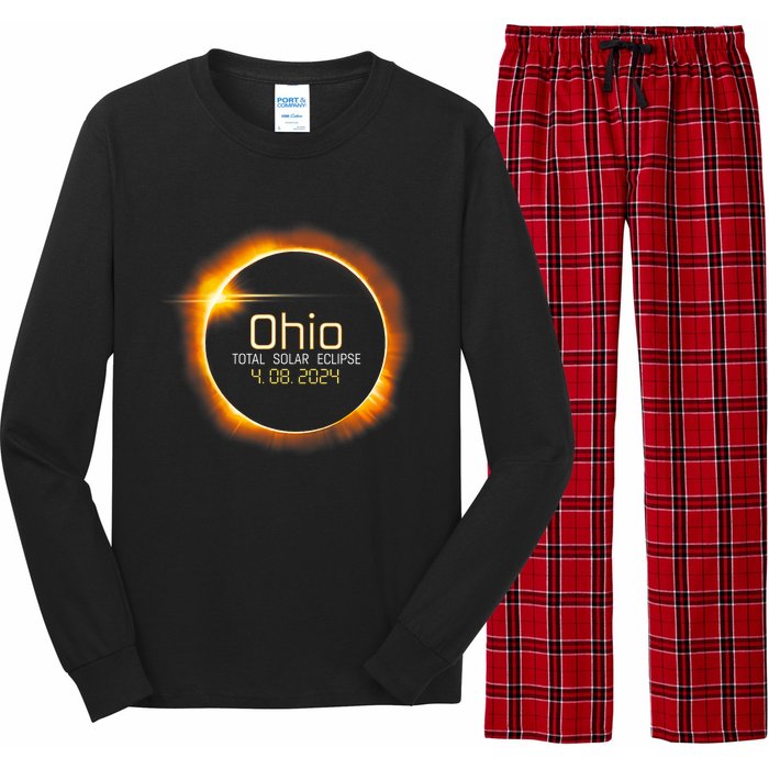 Ohio Totality Total Solar Eclipse April 8 2024 Long Sleeve Pajama Set