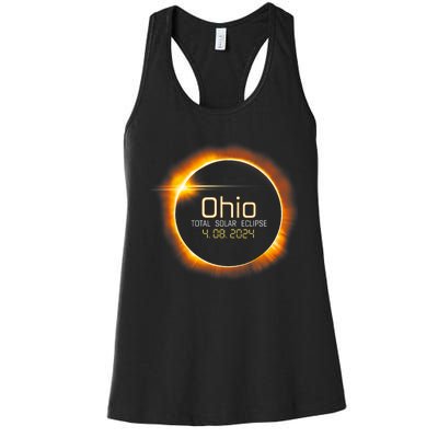 Ohio Totality Total Solar Eclipse April 8 2024 Women's Racerback Tank