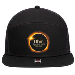 Ohio Totality Total Solar Eclipse April 8 2024 7 Panel Mesh Trucker Snapback Hat