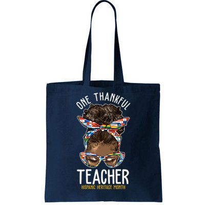 One Thankful Teacher Hispanic Heritage Month Tote Bag