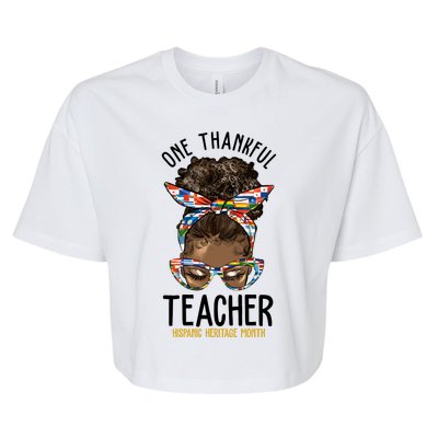 One Thankful Teacher Hispanic Heritage Month Bella+Canvas Jersey Crop Tee