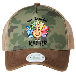 One Thankful Teacher Thanksgiving Turkey Legacy Tie Dye Trucker Hat