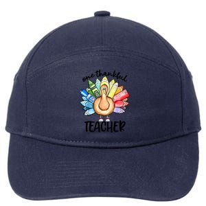 One Thankful Teacher Thanksgiving Turkey 7-Panel Snapback Hat