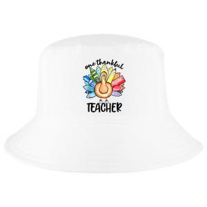 One Thankful Teacher Thanksgiving Turkey Cool Comfort Performance Bucket Hat