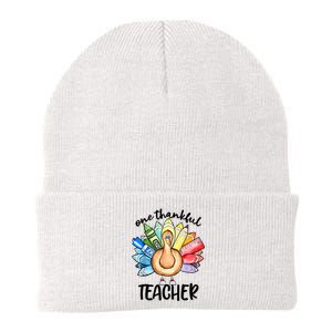 One Thankful Teacher Thanksgiving Turkey Knit Cap Winter Beanie