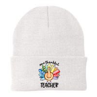 One Thankful Teacher Thanksgiving Turkey Knit Cap Winter Beanie