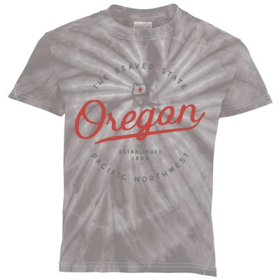 Oregon T The Beaver State Pacific Northwest Pnw Kids Tie-Dye T-Shirt