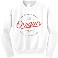 Oregon T The Beaver State Pacific Northwest Pnw Kids Sweatshirt