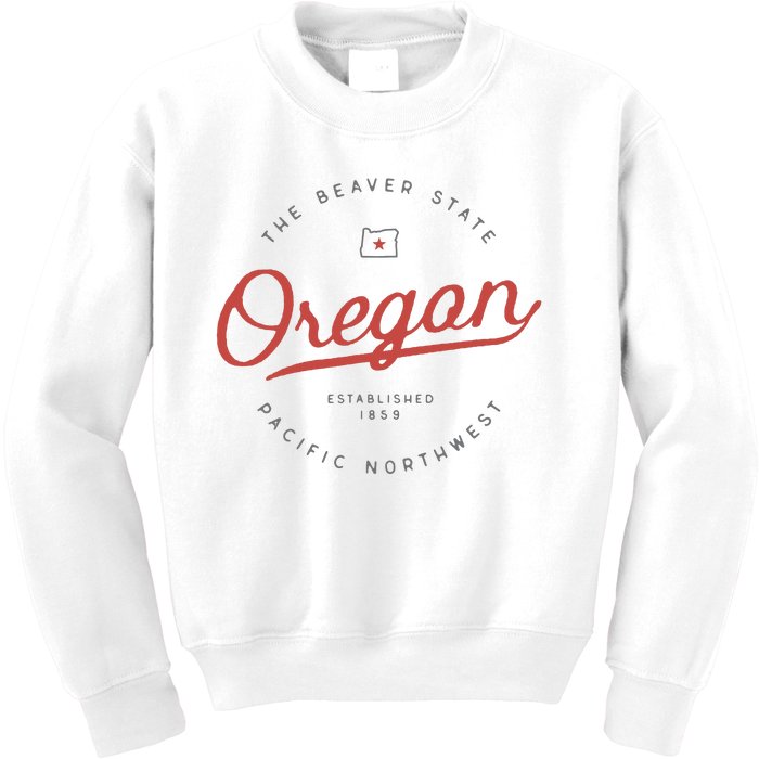 Oregon T The Beaver State Pacific Northwest Pnw Kids Sweatshirt