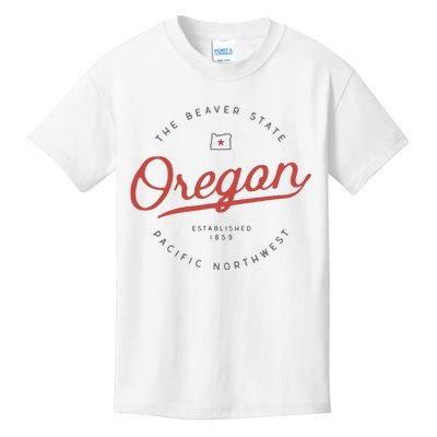 Oregon T The Beaver State Pacific Northwest Pnw Kids T-Shirt