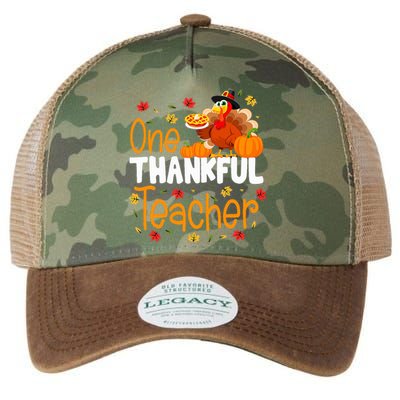 One Thankful Teacher Thanksgiving Turkey Teacher Costume Legacy Tie Dye Trucker Hat