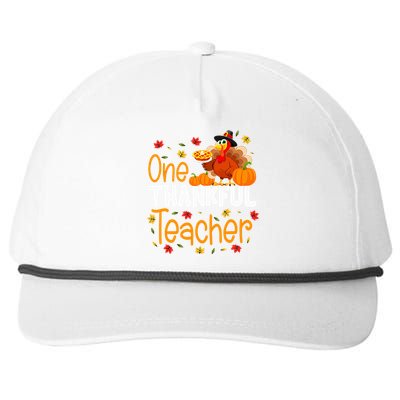 One Thankful Teacher Thanksgiving Turkey Teacher Costume Snapback Five-Panel Rope Hat