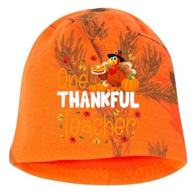 One Thankful Teacher Thanksgiving Turkey Teacher Costume Kati - Camo Knit Beanie