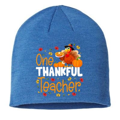 One Thankful Teacher Thanksgiving Turkey Teacher Costume Sustainable Beanie