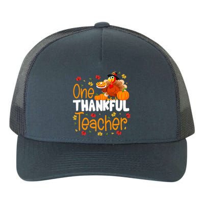 One Thankful Teacher Thanksgiving Turkey Teacher Costume Yupoong Adult 5-Panel Trucker Hat