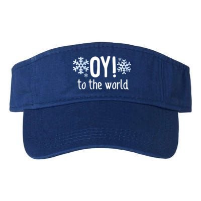 Oy! To The World Hanukkah Jewish Holiday Judaism Humor Gift Great Gift Valucap Bio-Washed Visor