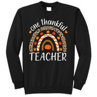 One Thankful Teacher, Autumn Fall Leopard Design Sweatshirt