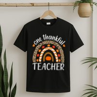 One Thankful Teacher, Autumn Fall Leopard Design T-Shirt